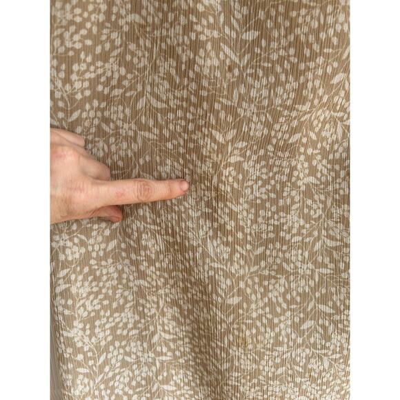 90's Tan and White Floral Maxi Skirt Size Small with Subtle Ruffle Hem - Picture 7 of 8